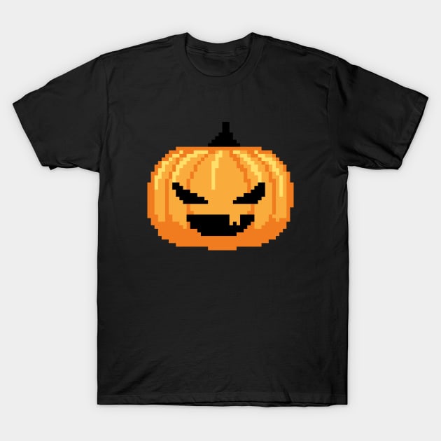 Scary Pumpkin Pixel Art T-Shirt by Pian45